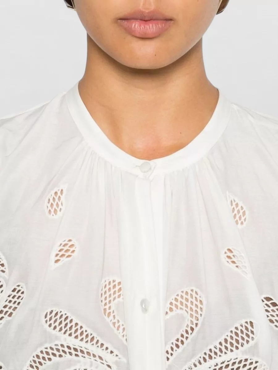 Forte Forte Long Sleeve Shirt Round Neck Embroidery