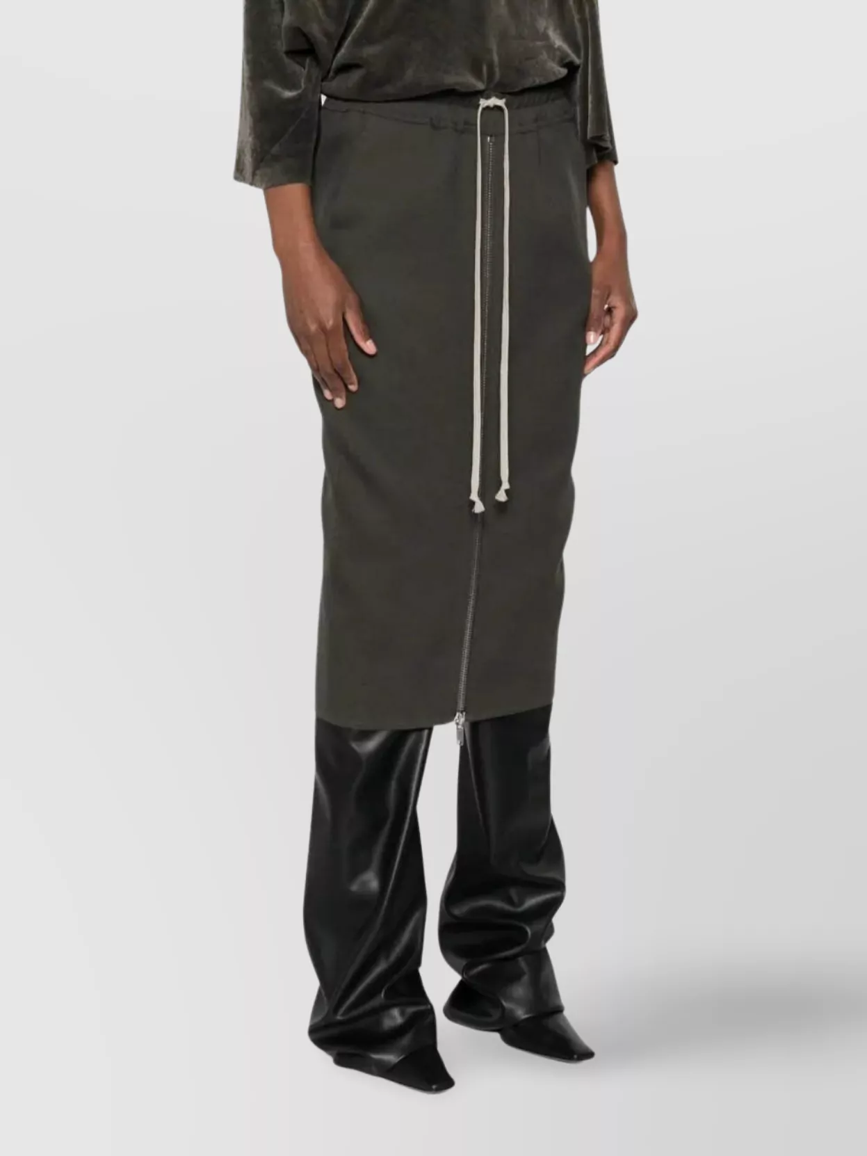 Rick Owens Zippered Column Skirt Pockets