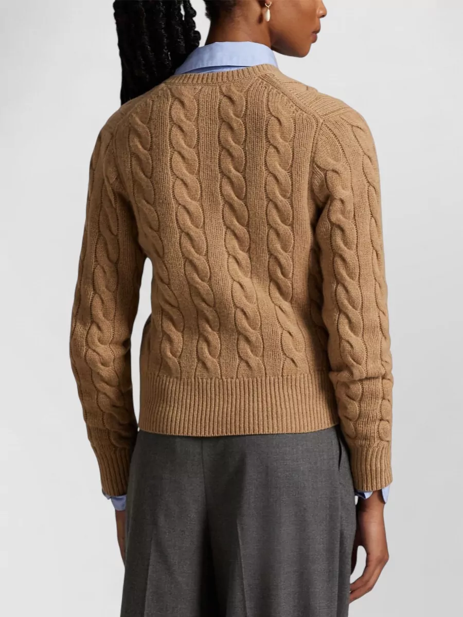 Ralph Lauren Cable Knit Wool Cashmere Blend Cardigan