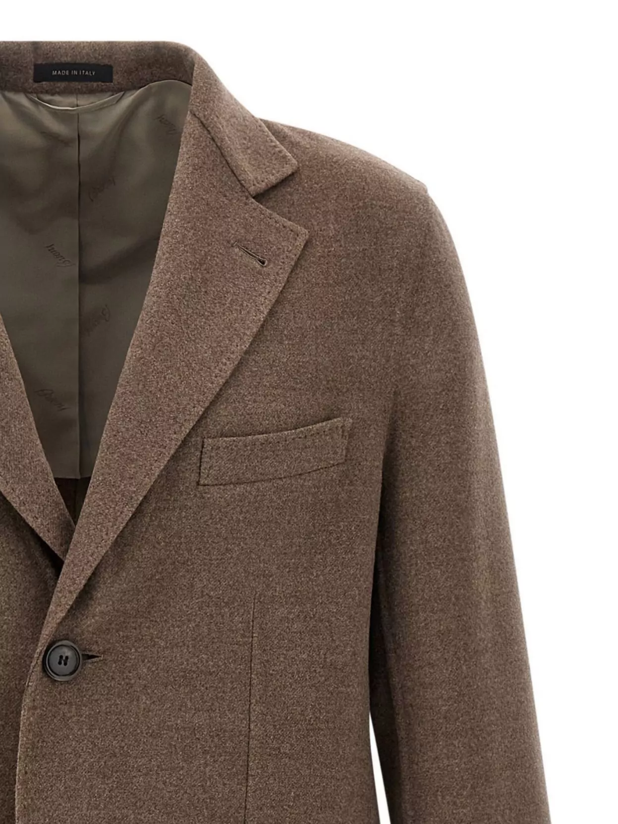 Brioni Notch Lapel Coat With Flap And Chest Pockets