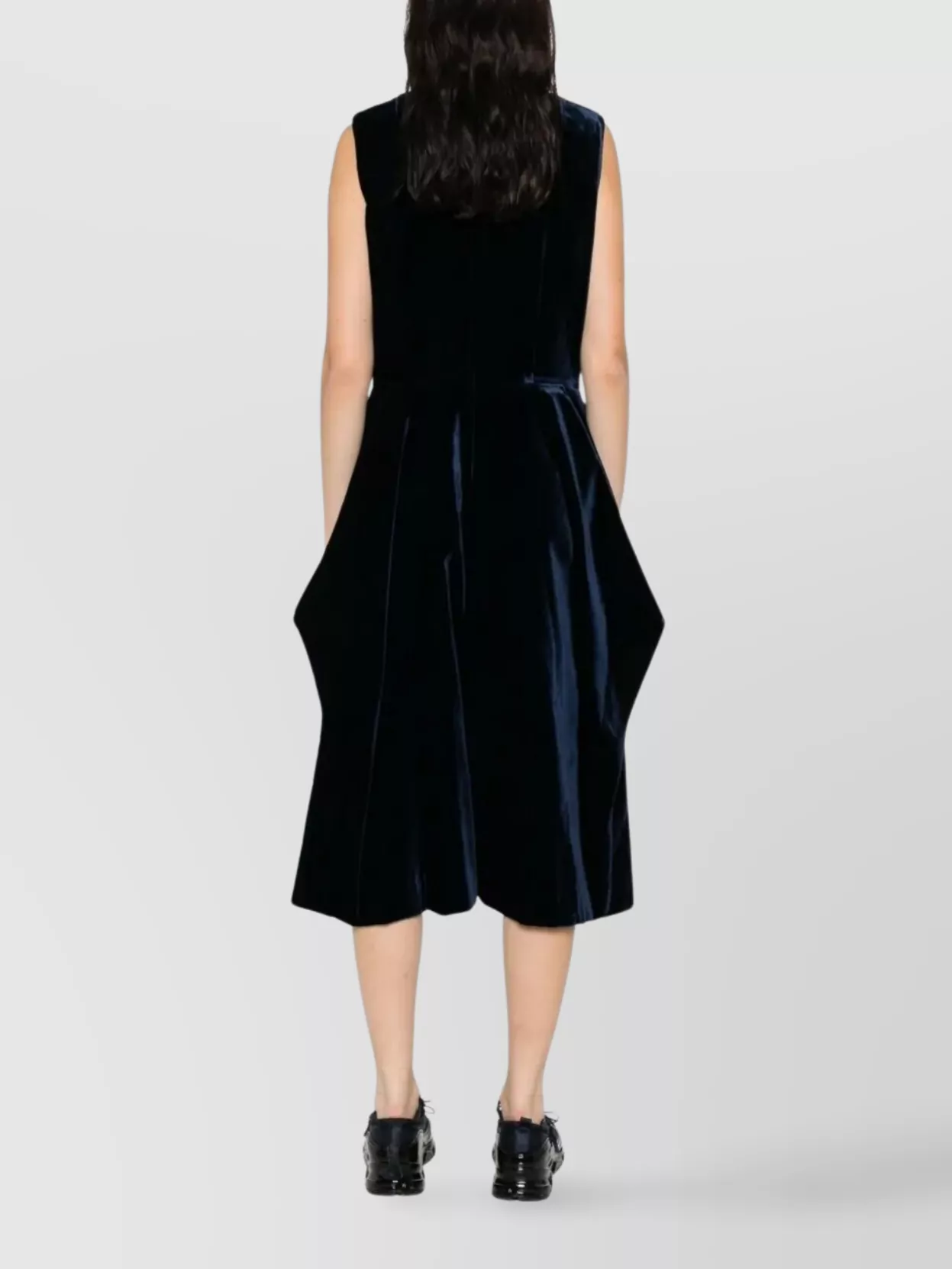Comme Des Garçons Midi Velvet Dress Sleeveless Design
