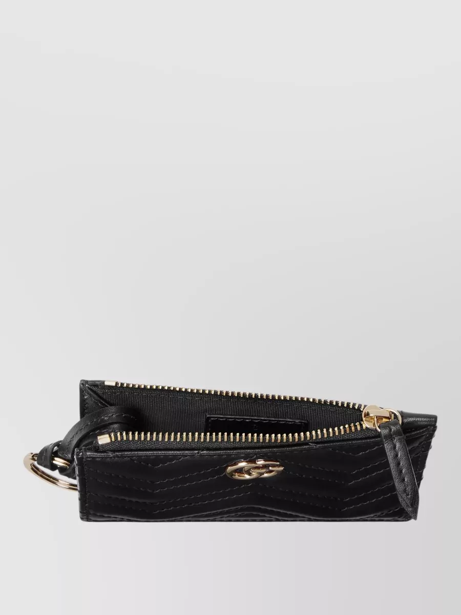 Gucci Quilted Cardholder Wallet Case Key Ring