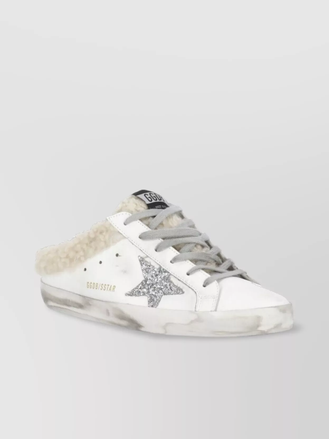 Golden Goose Low Top Round Toe Leather Sneakers Fur