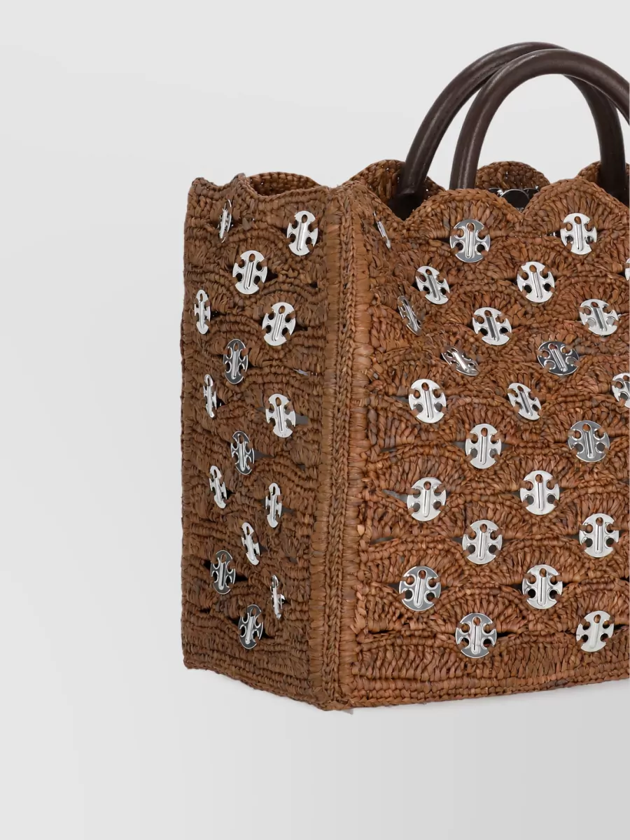 Paco Rabanne 1969 chain mail raffia beach bag