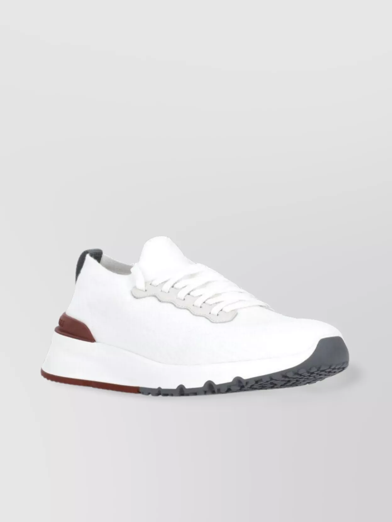 Brunello Cucinelli Breathable Low Top Sneakers With Raised Sole In White