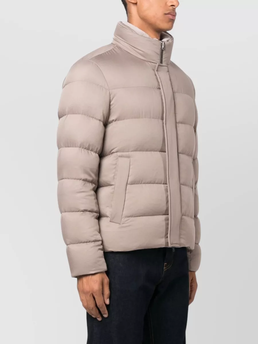 Herno Quilted Jacket With High Collar And Pockets