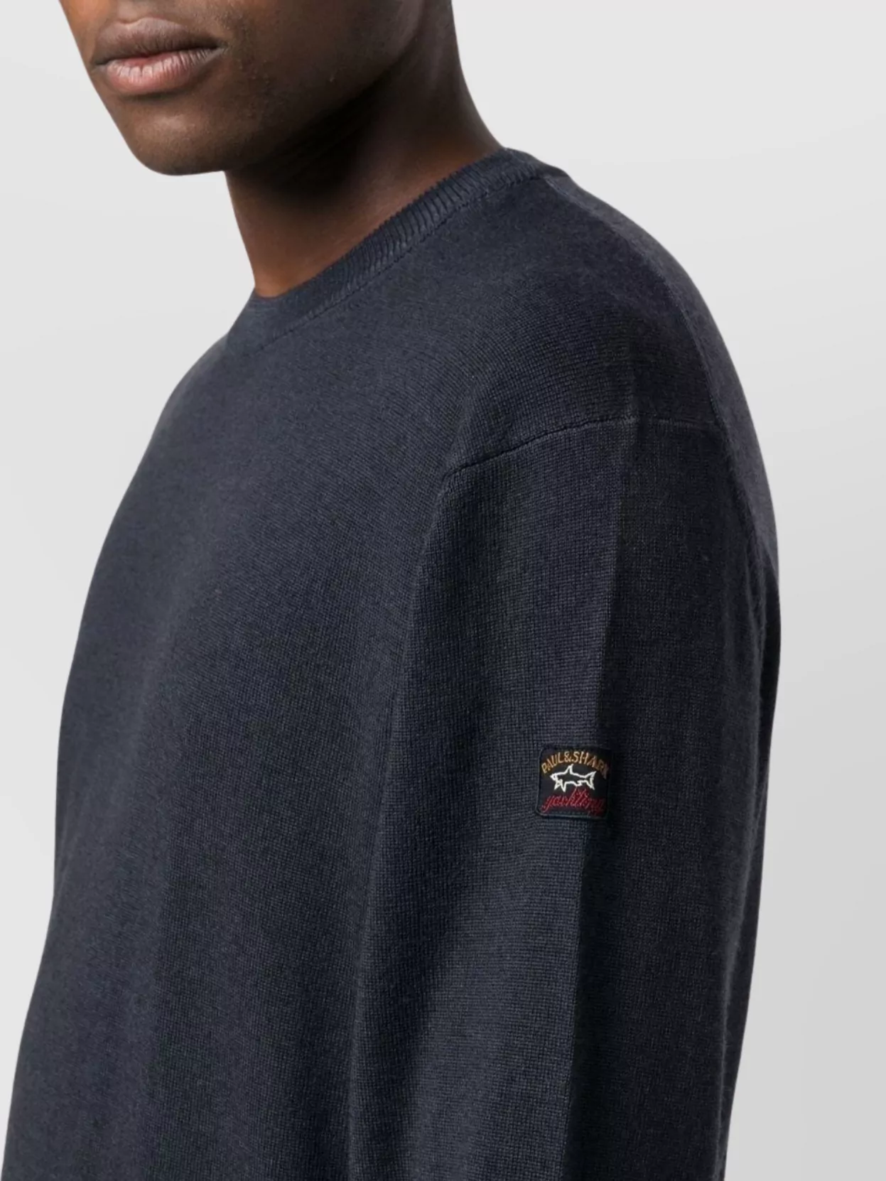 Paul & Shark Ribbed Crew Neck Sweater With Long Sleeves