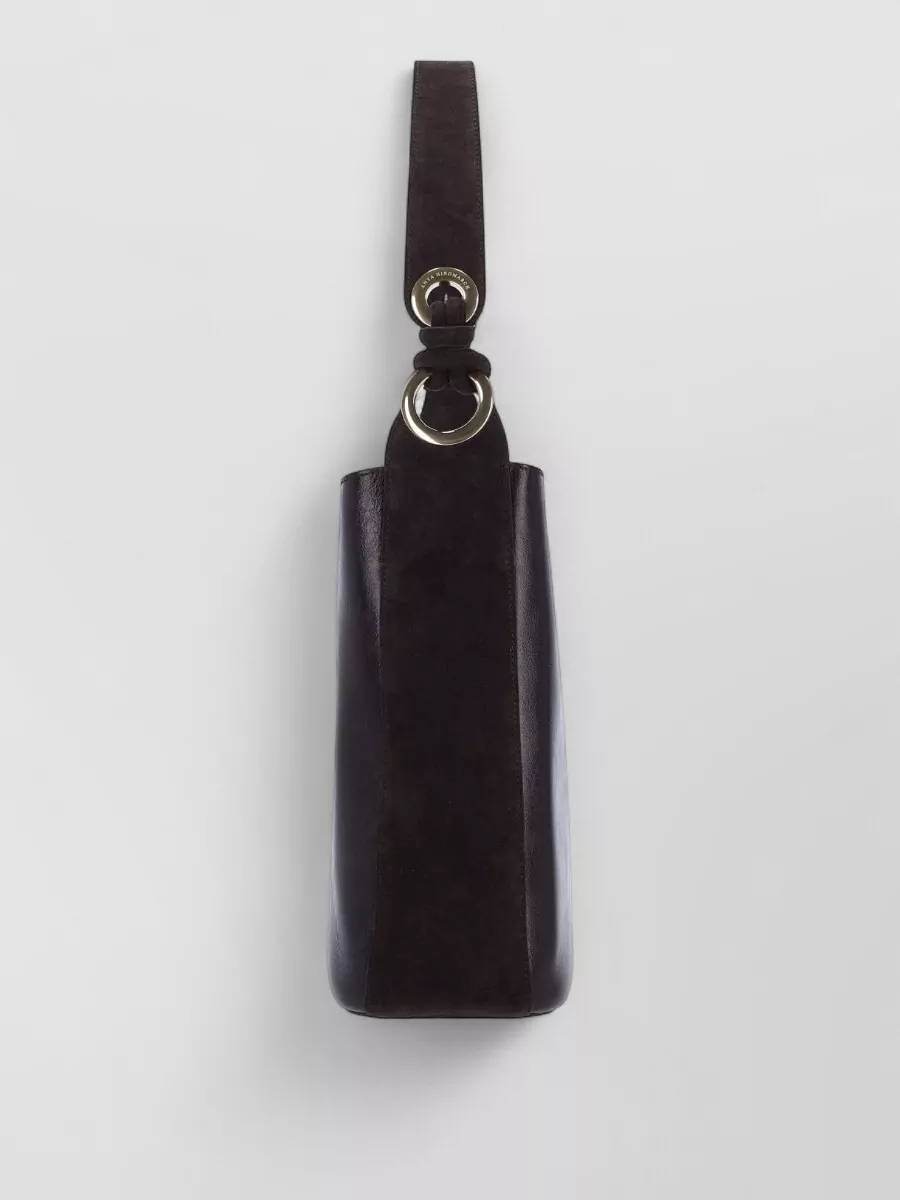 Anya Hindmarch Shoulder Bag Suede Accents Metal Ring Strap