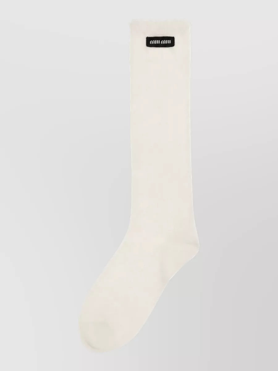 Miu Miu Cotton Pointelle Knee-High Socks