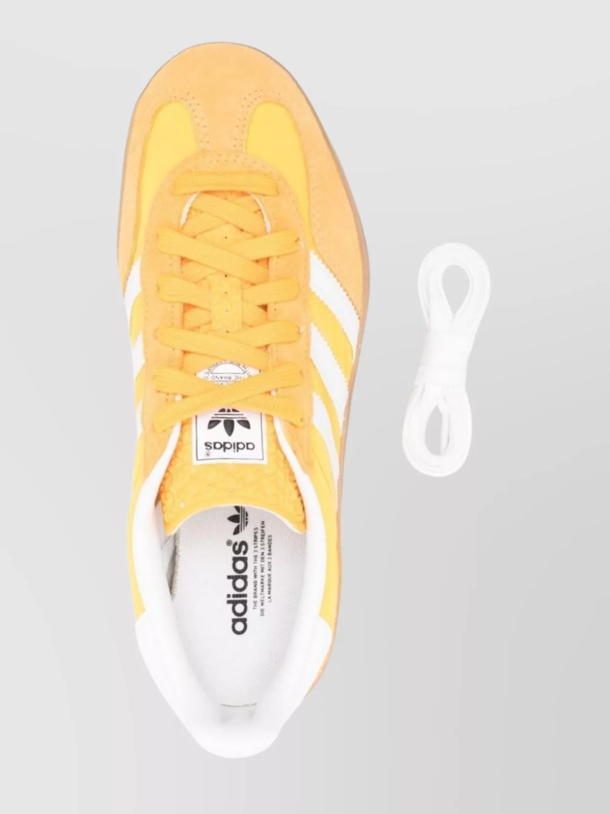 Adidas Yellow Suede Low-Top Sneakers With White