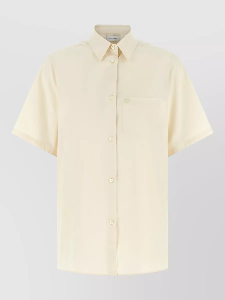 Ferragamo silk blend short sleeve shirt