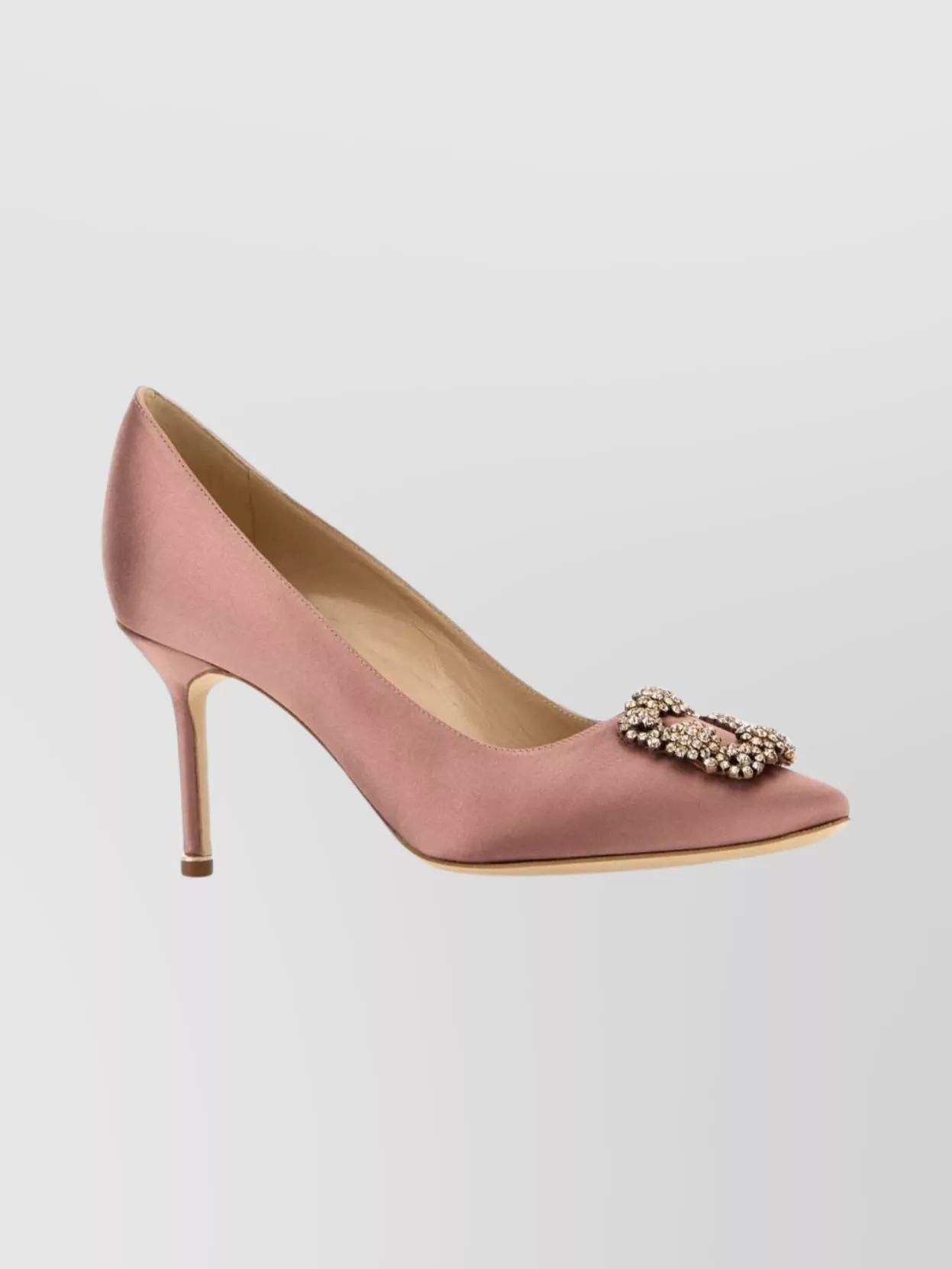 Manolo Blahnik Satin Pointed Toe Stiletto Pumps