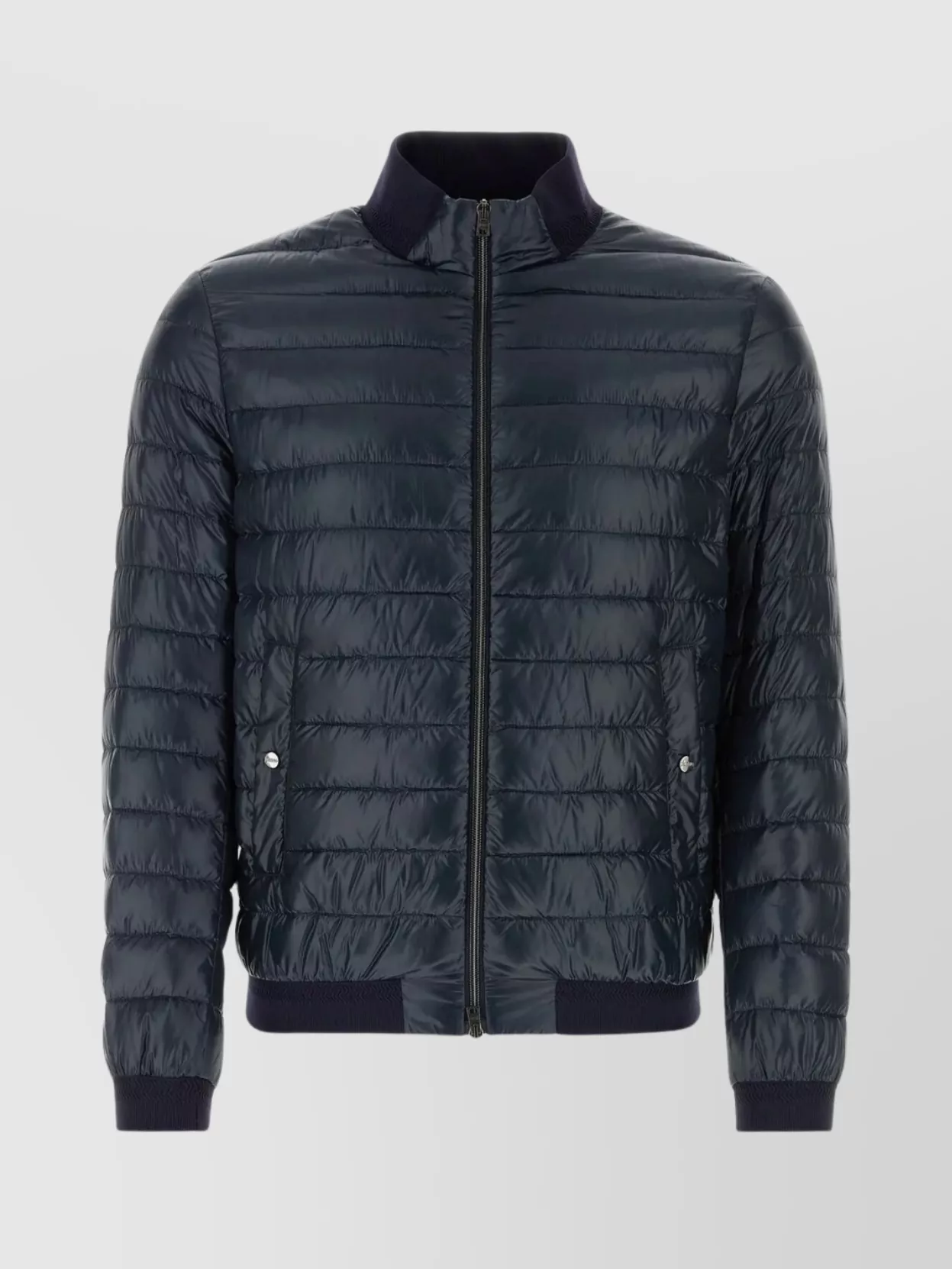 Shop Herno Quilted Nylon Jacket With Ribbed Collar And Pockets