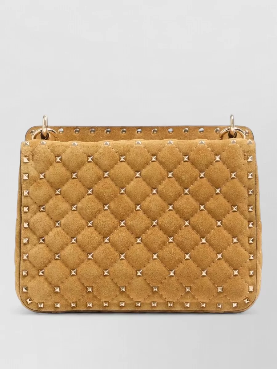 Valentino Garavani rockstud spike medium leather quilted clutch bag