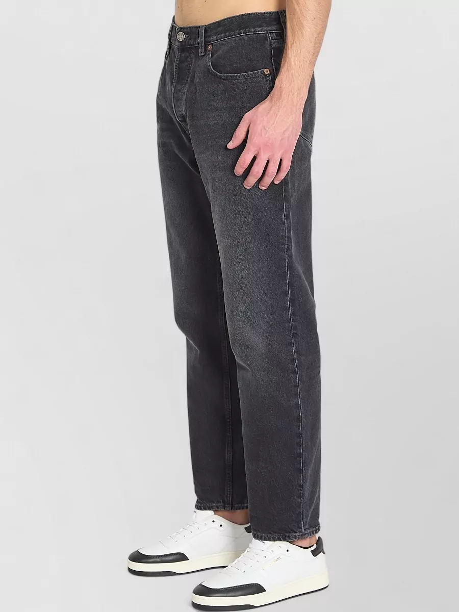 Saint Laurent Denim Mid-Rise Straight-Leg Jeans