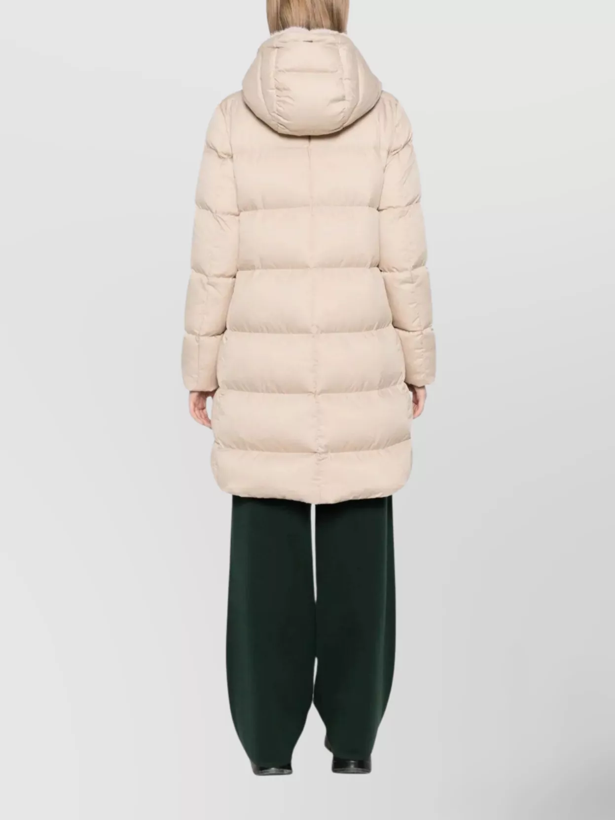 Herno Long Quilted Jacket With Hood And Pockets