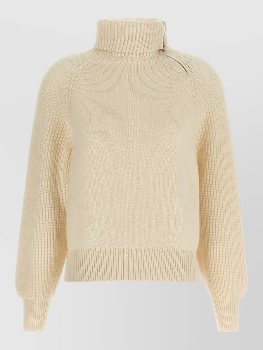 Agnona cashmere ribbed high-neck zip sweater
