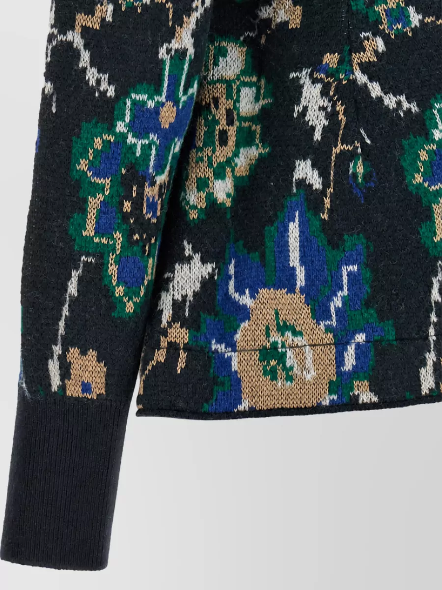 Nude Jacquard-Knit Asymmetric Wrap Cardigan