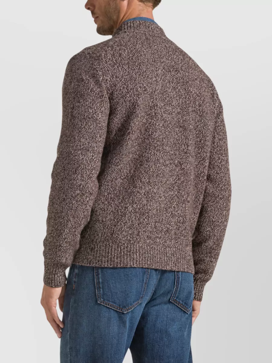 Seventy Venezia High Neck Wool Blend Cardigan