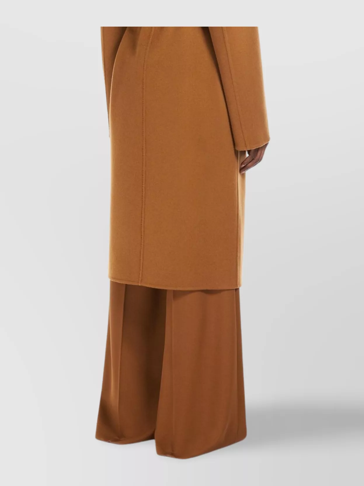 Max Mara Belted Waist Camel Coat With Detachable Belt In Brown