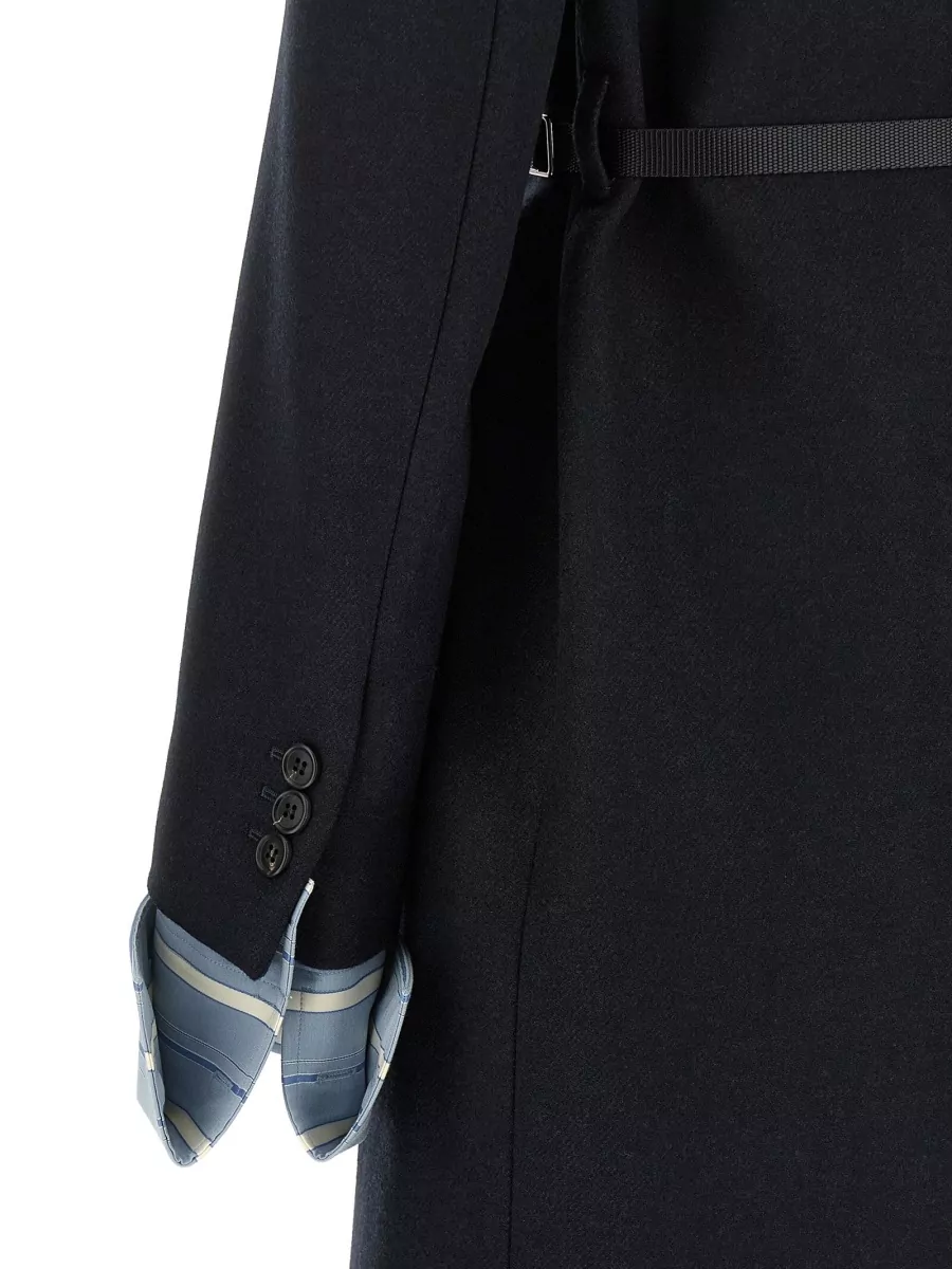 Prada Wool Crystal Embellished Collar Coat