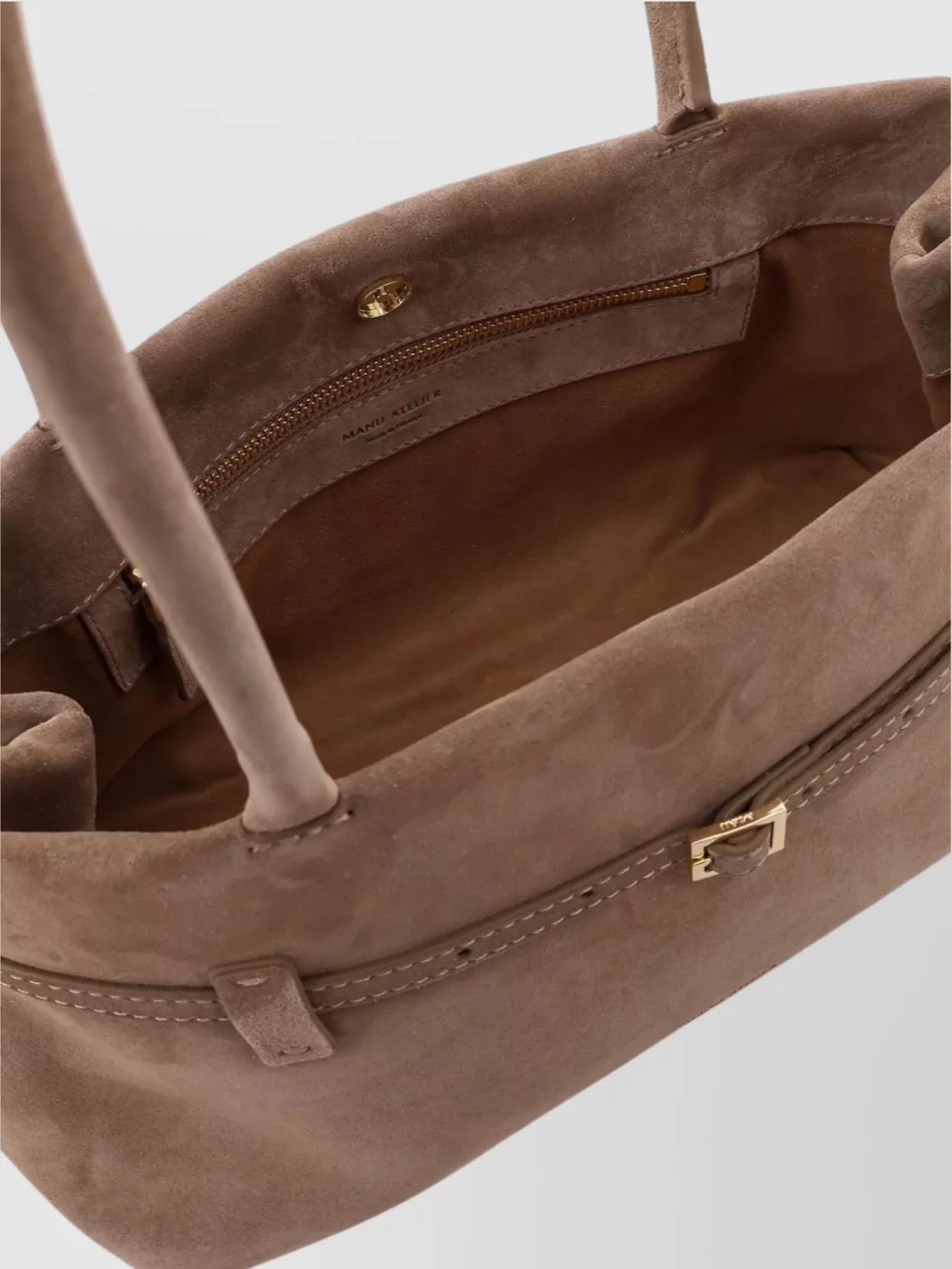 Manu Atelier Cambon East West Suede Shoulder Bag