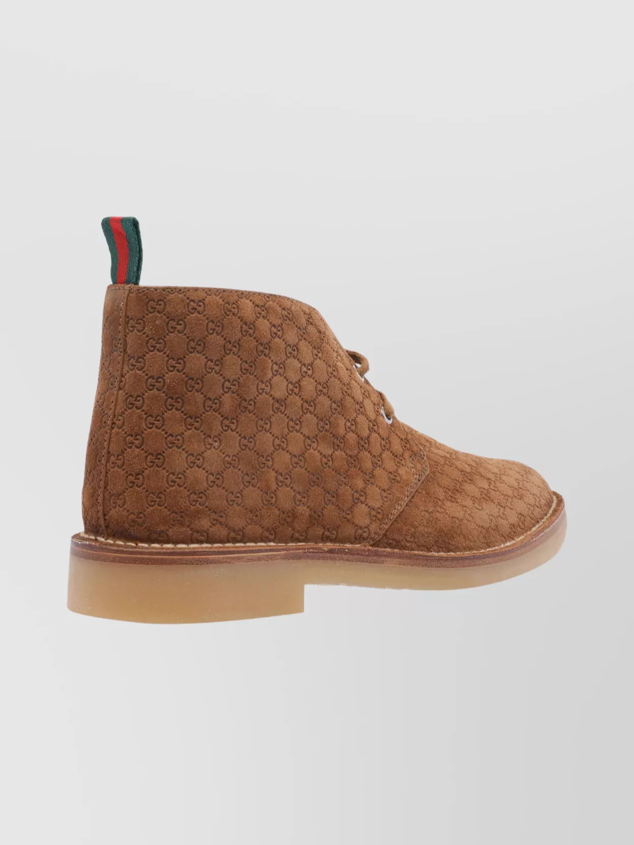 Gucci Lace-Up Suede Ankle Boots With Pull Tab