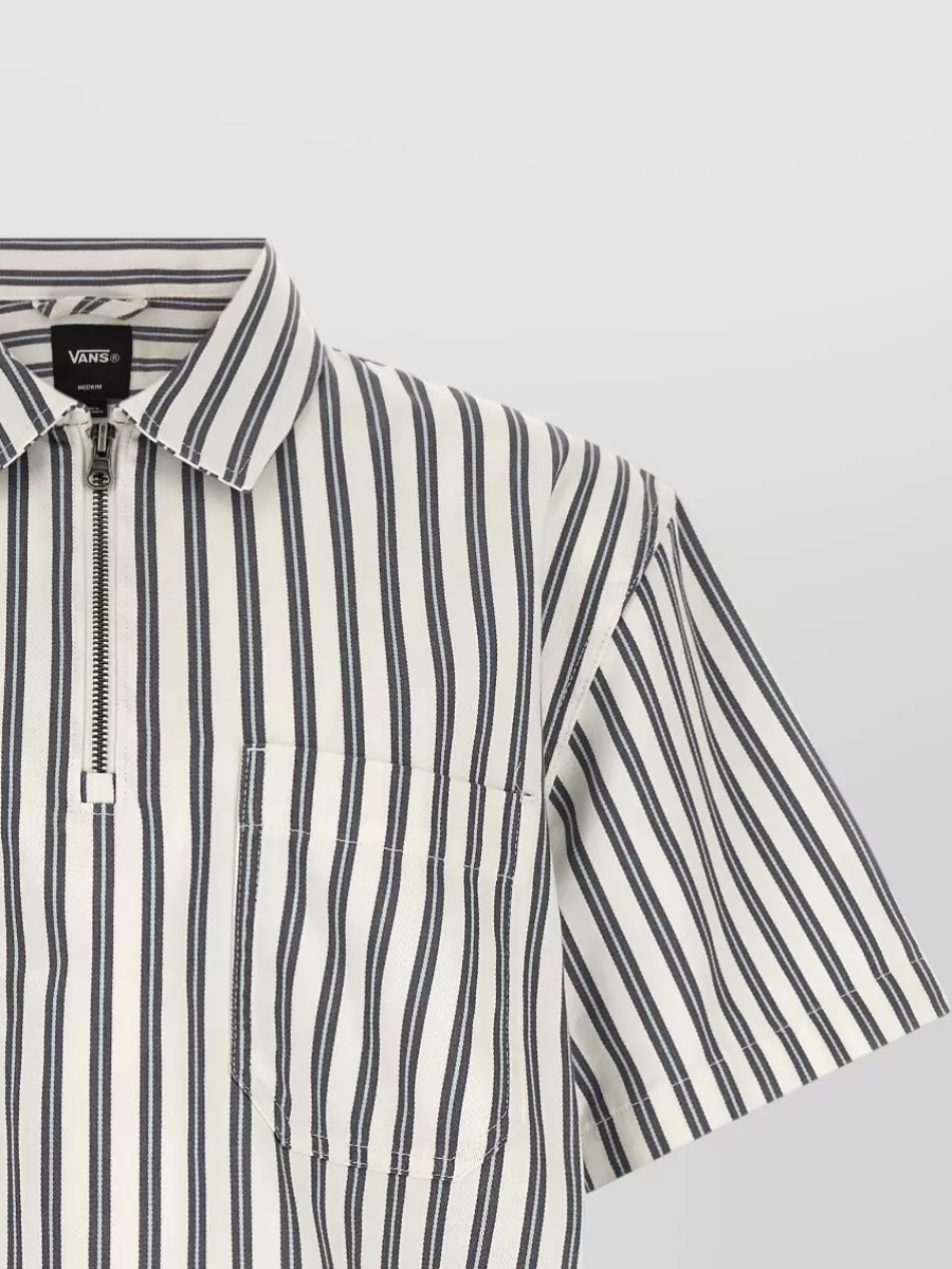 Vans Striped Short-Sleeve Cropped Shirt