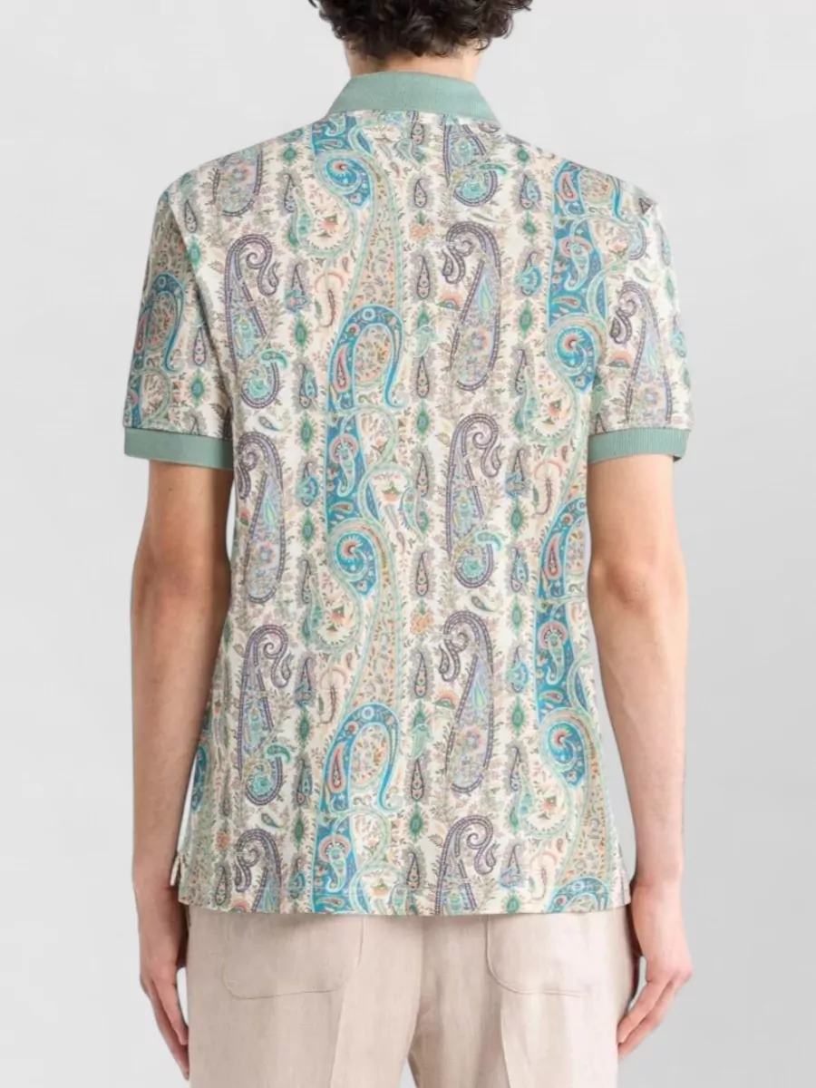 Etro Cotton Ribbed Polo Shirt