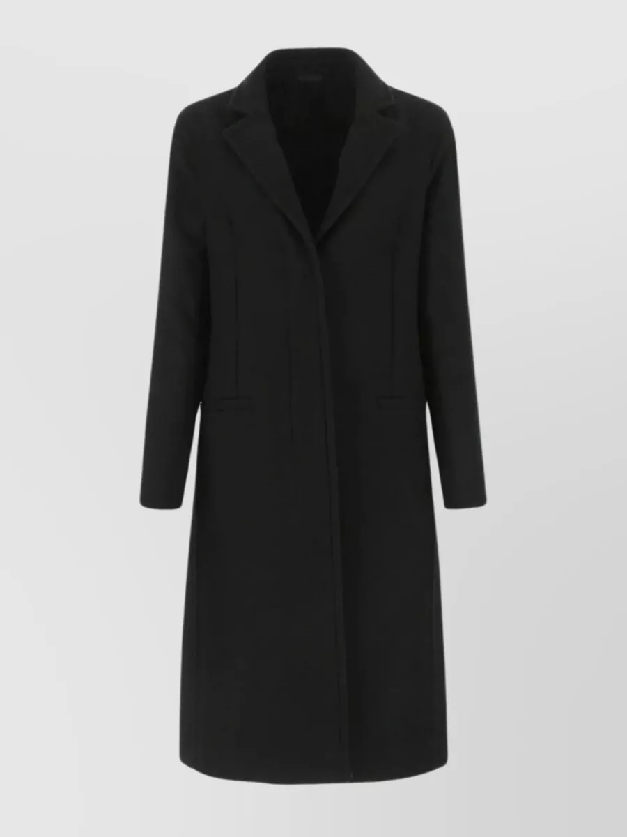 Shop Givenchy Structured Wool Blend Coat With Rear Vent In Black