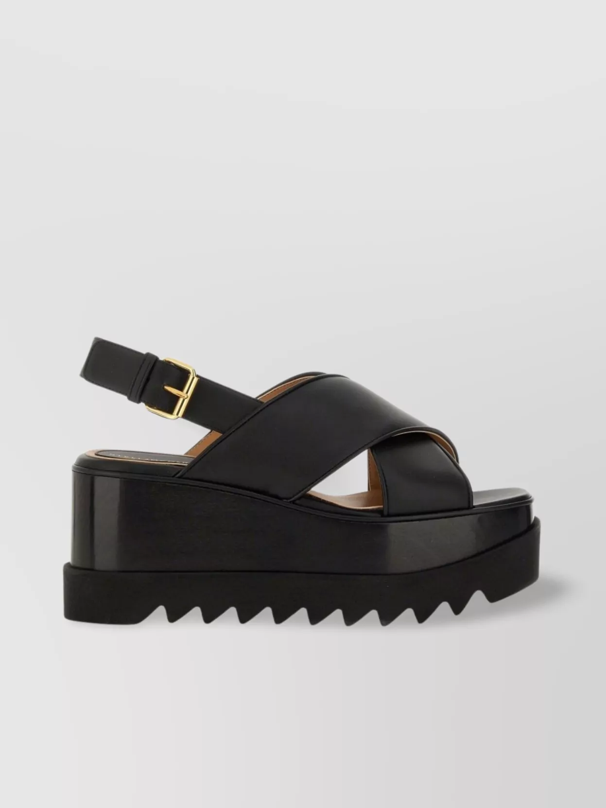 Stella Mccartney Platform Sandals With Buckle Detail And Cross Strap Design