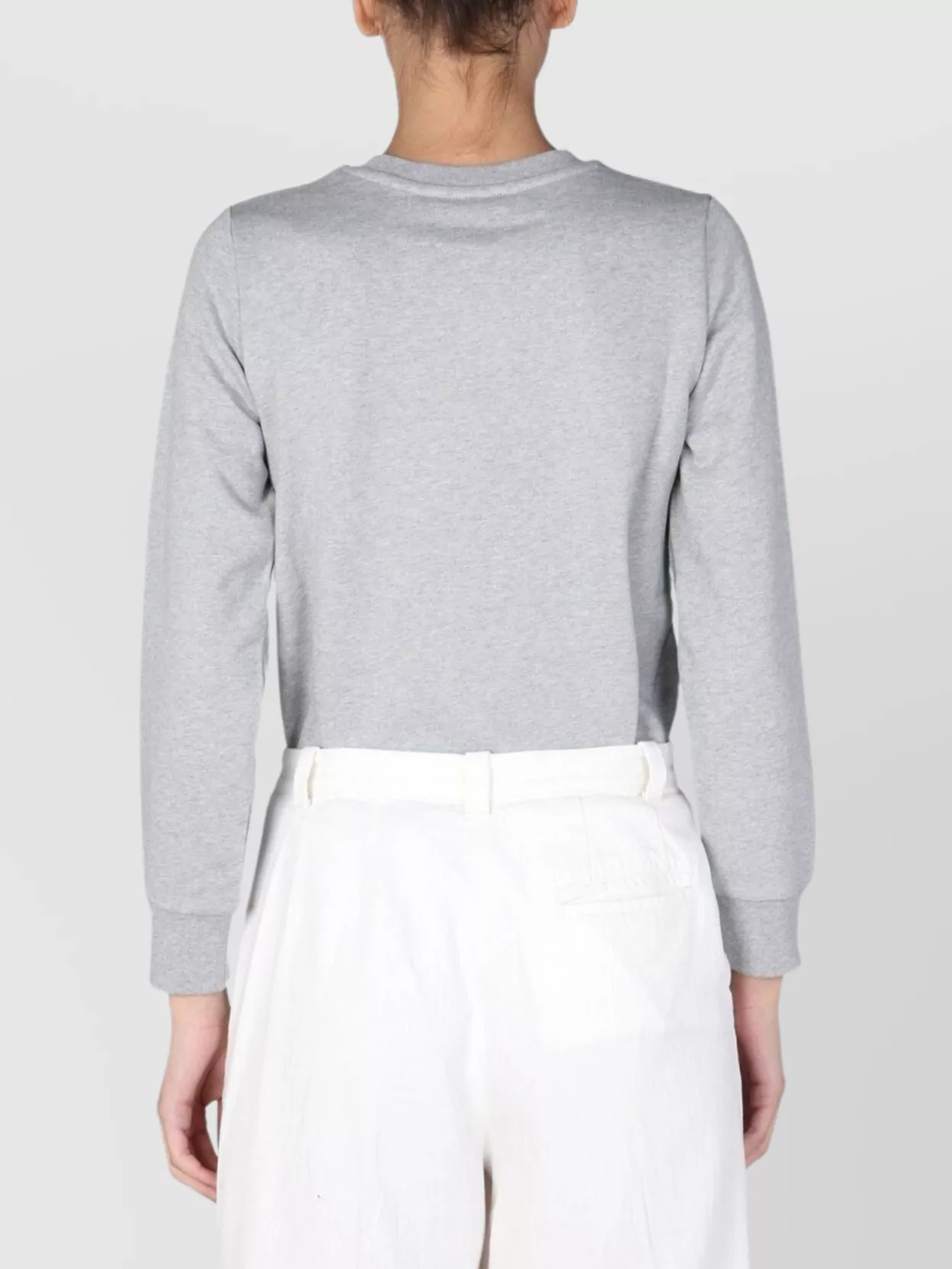 A.p.c. Crew Neck Flocked Long Sleeve Sweatshirt