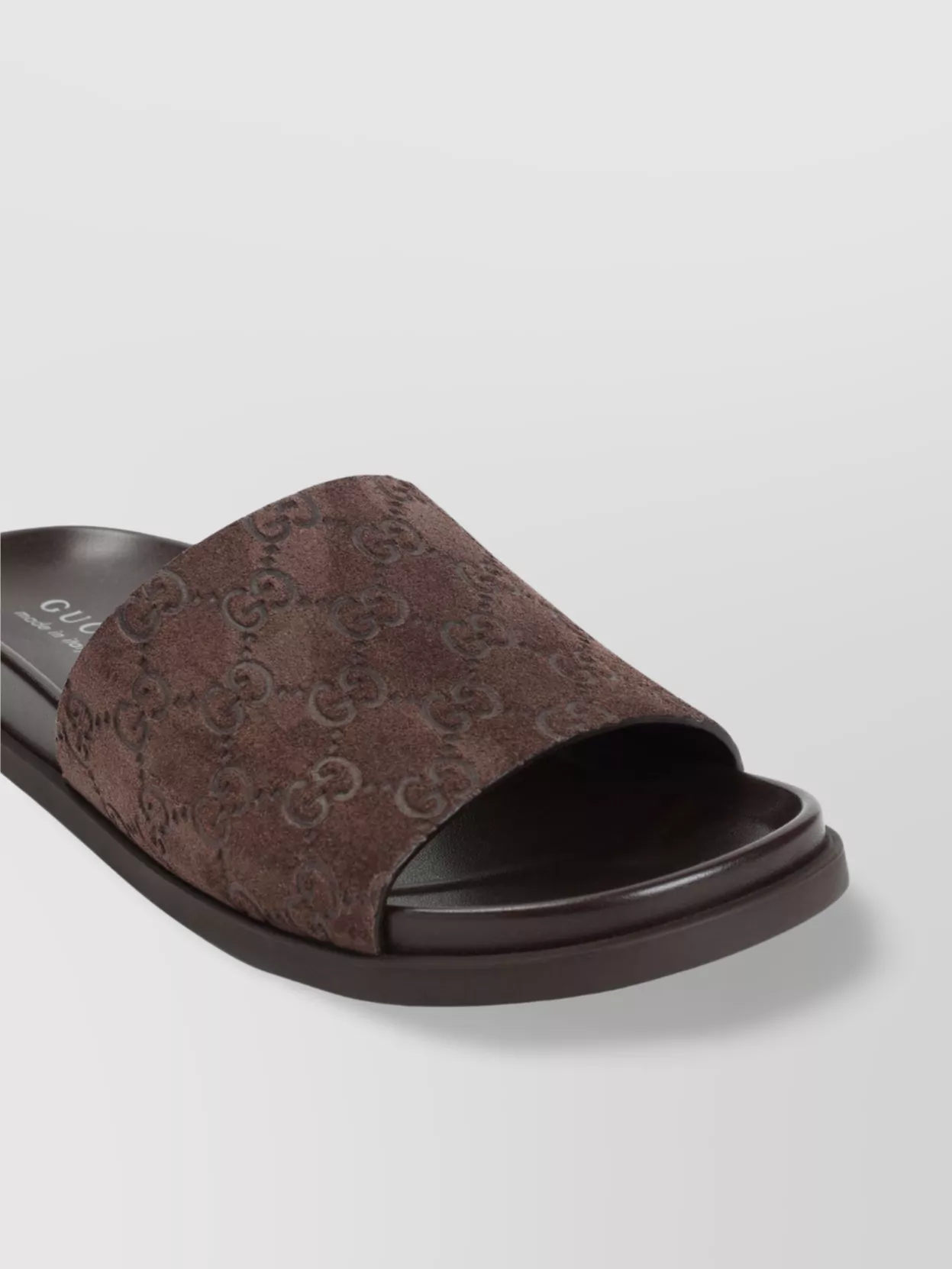 Shop Gucci Rhein Open Suede Leather Sandals