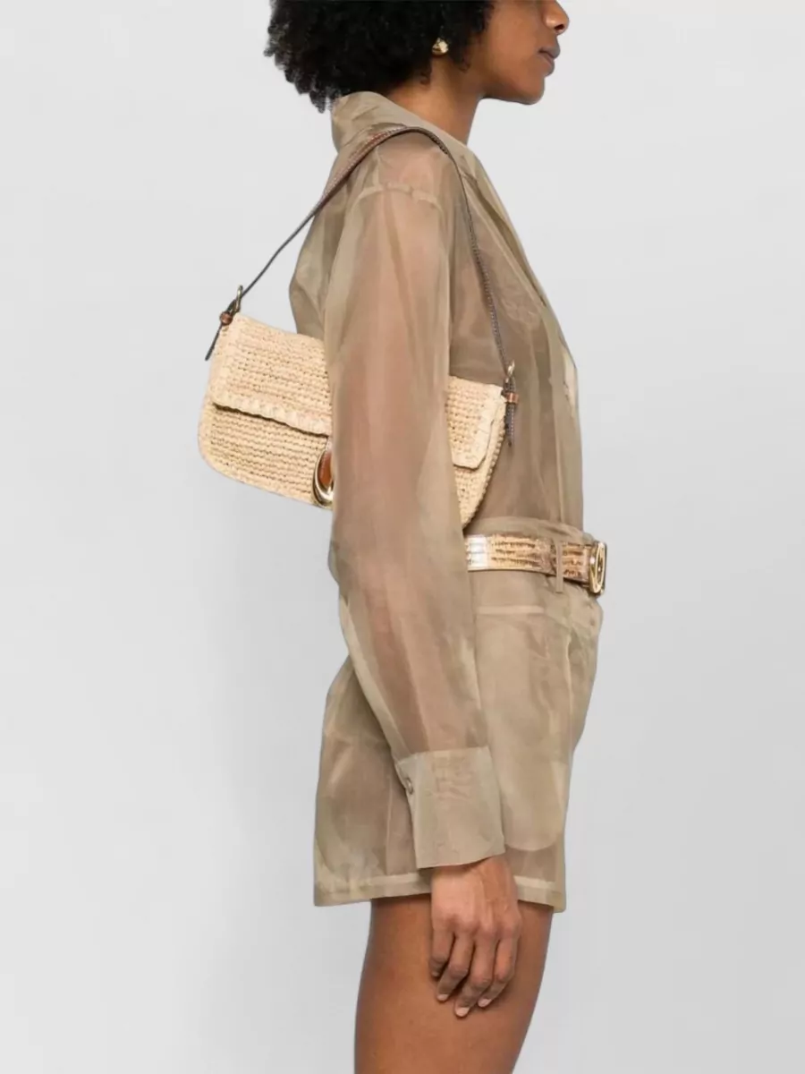 Staud Raffia Shoulder Bag