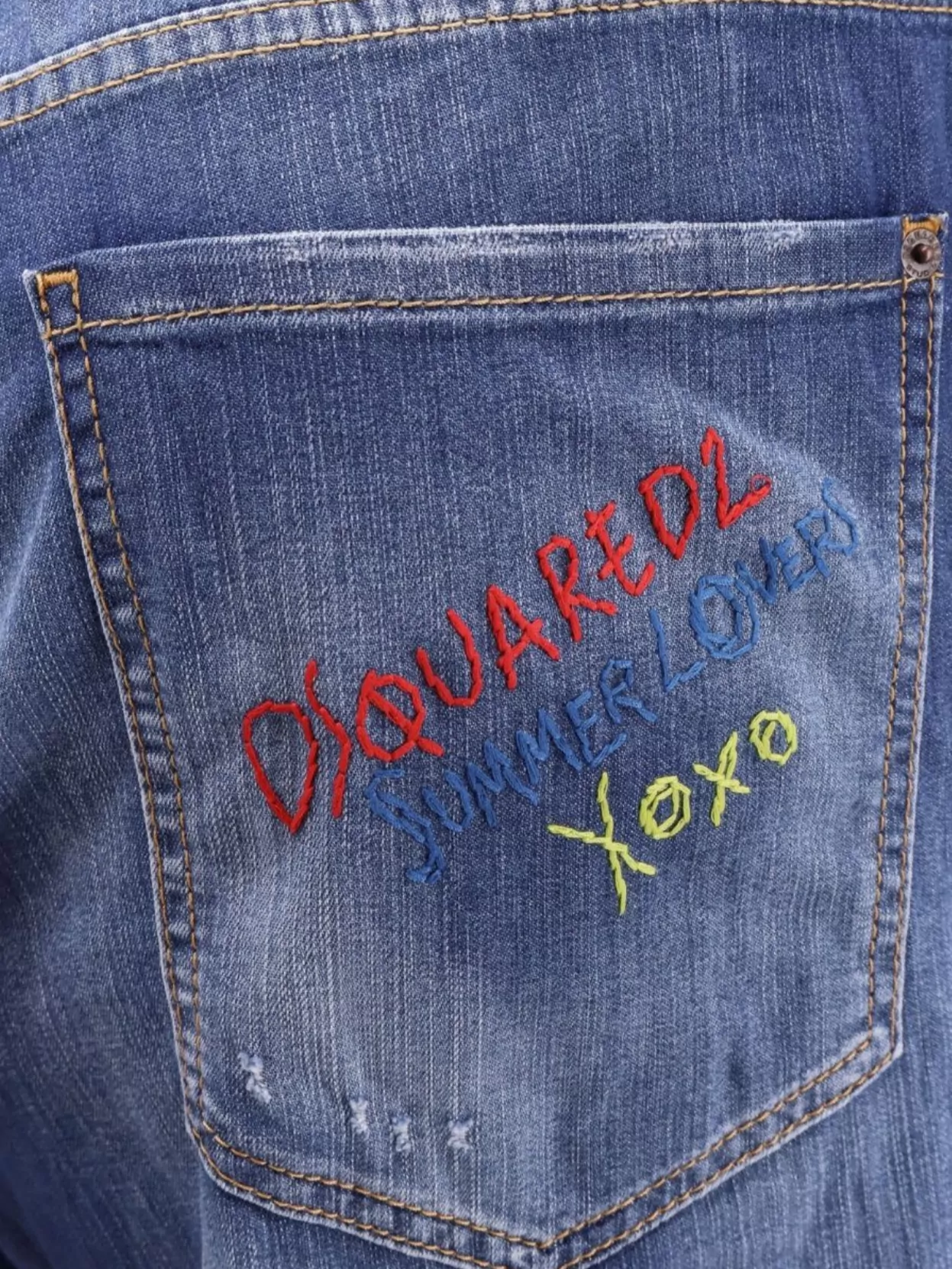 Dsquared2 Faded Embroidered Summer Lovers Jeans