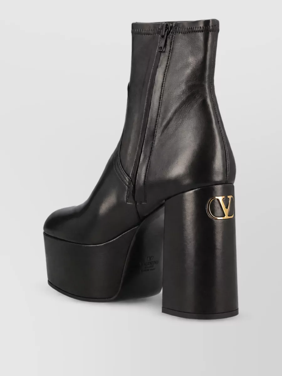 Valentino Garavani Nappa Leather Platform Ankle Boots