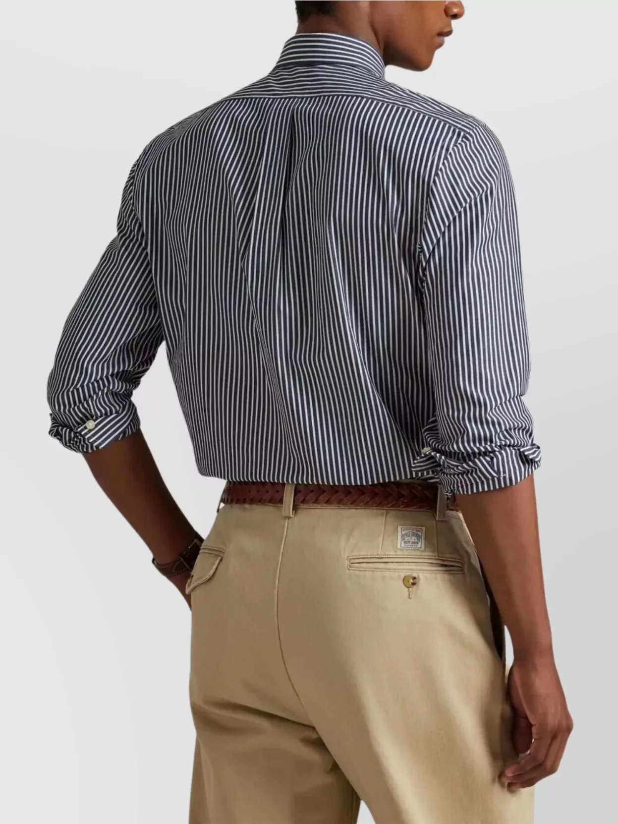 Polo Ralph Lauren Striped Pattern Button-down Collar Long Sleeves In Blue