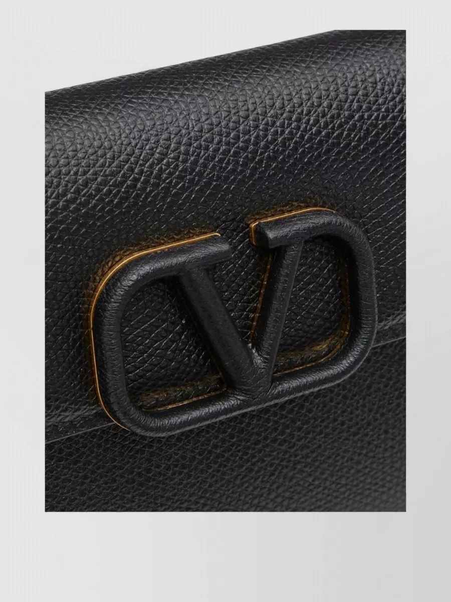Valentino Garavani Vlogo Signature Leather Wallet On Chain