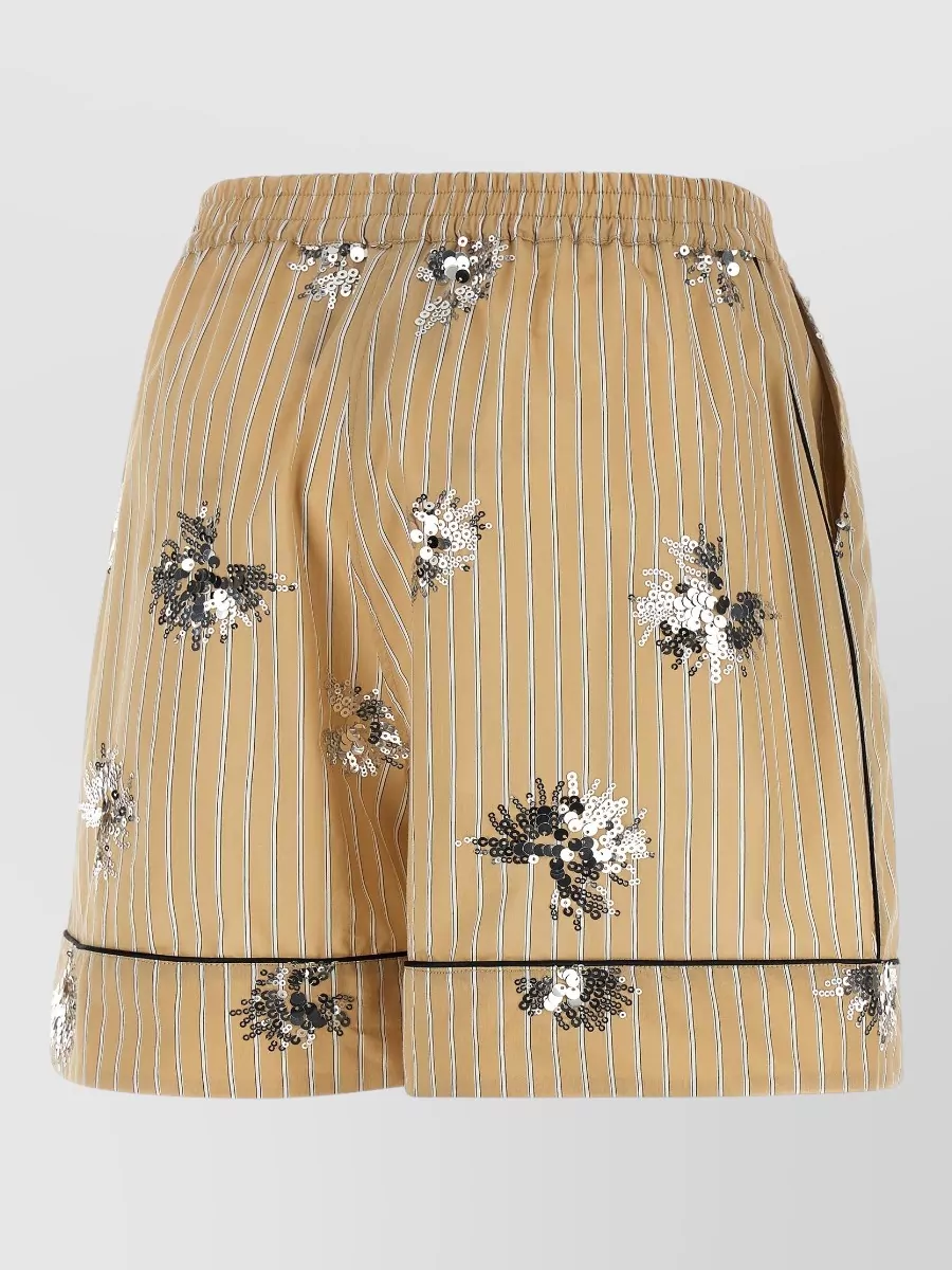 Le Twins Striped Sole Embellished Bermuda Shorts