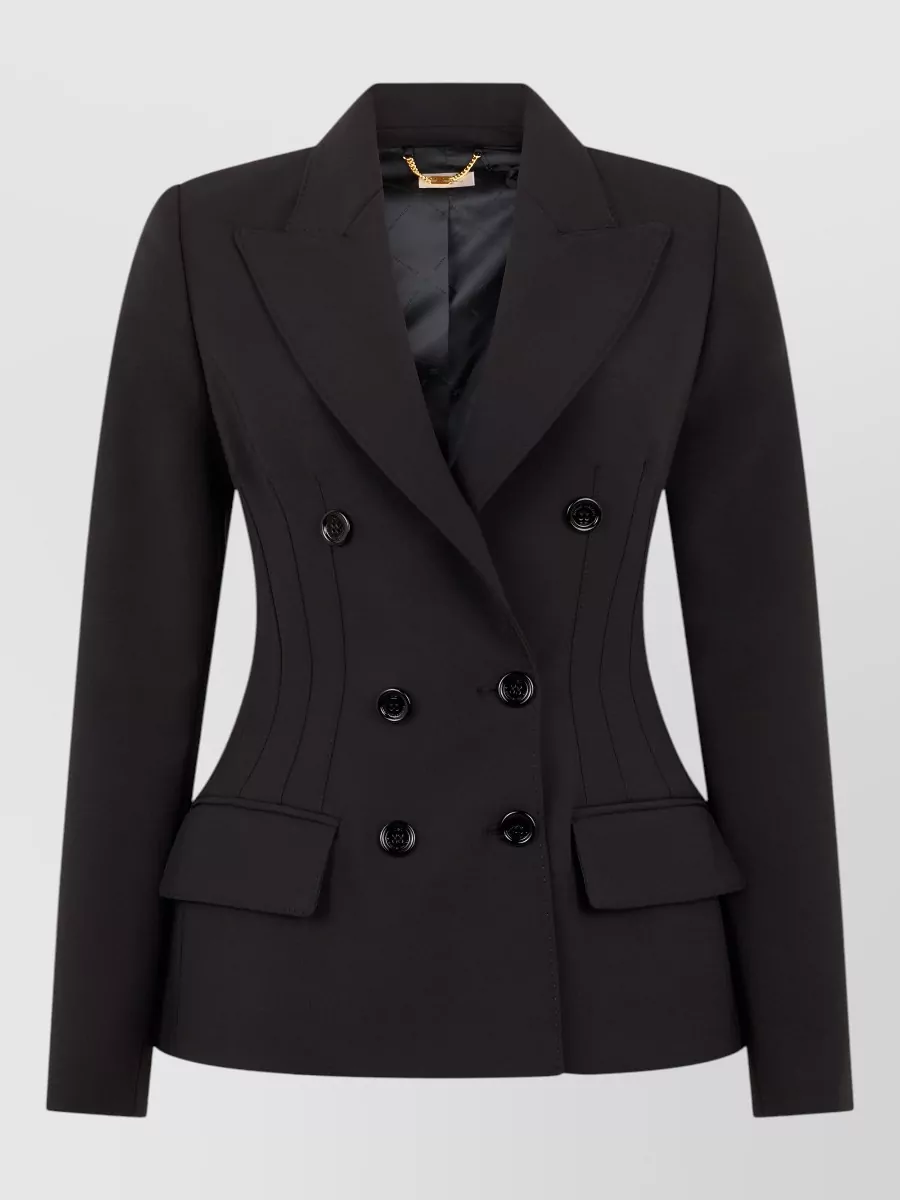 Elisabetta Franchi Double-Breasted Structured Blazer