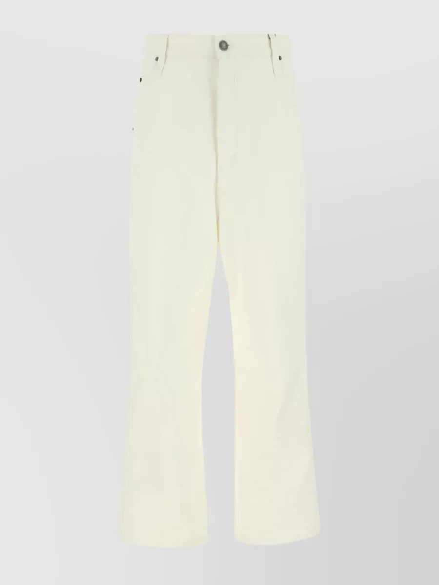 Shop Ami Alexandre Mattiussi Versatile Cotton Trousers With Wide-leg Design In Pastel