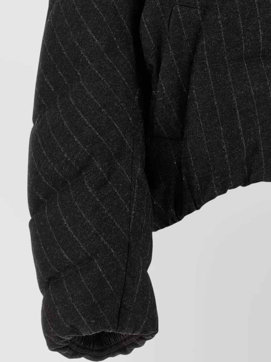 Brunello Cucinelli Cashmere Blend Pinstriped Cropped Quilted Down Jacket