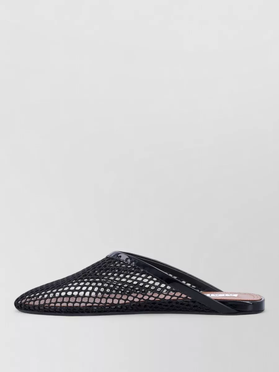 Alaïa Fishnet Flat Mules Rubber Sole