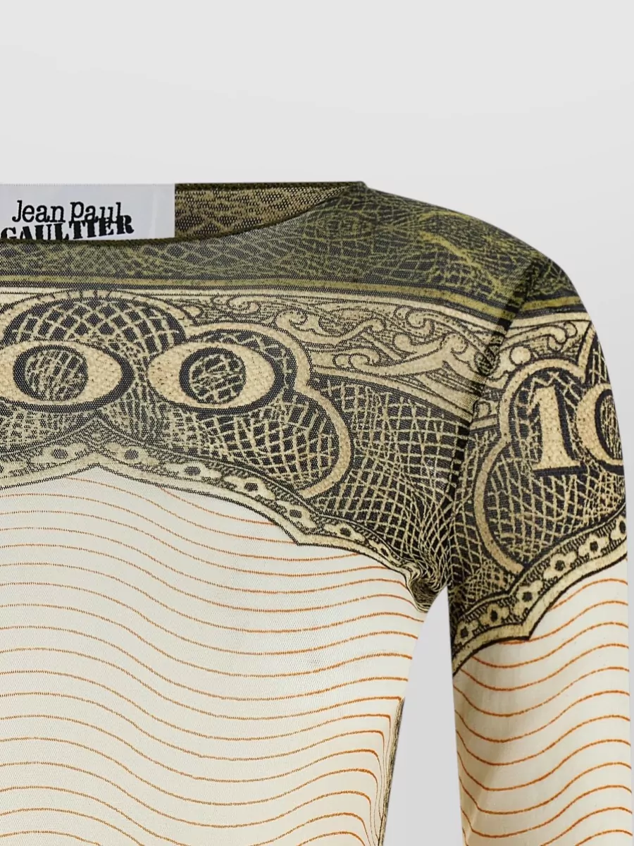 Jean Paul Gaultier Reedition The Cartouche Sheer Graphic Top