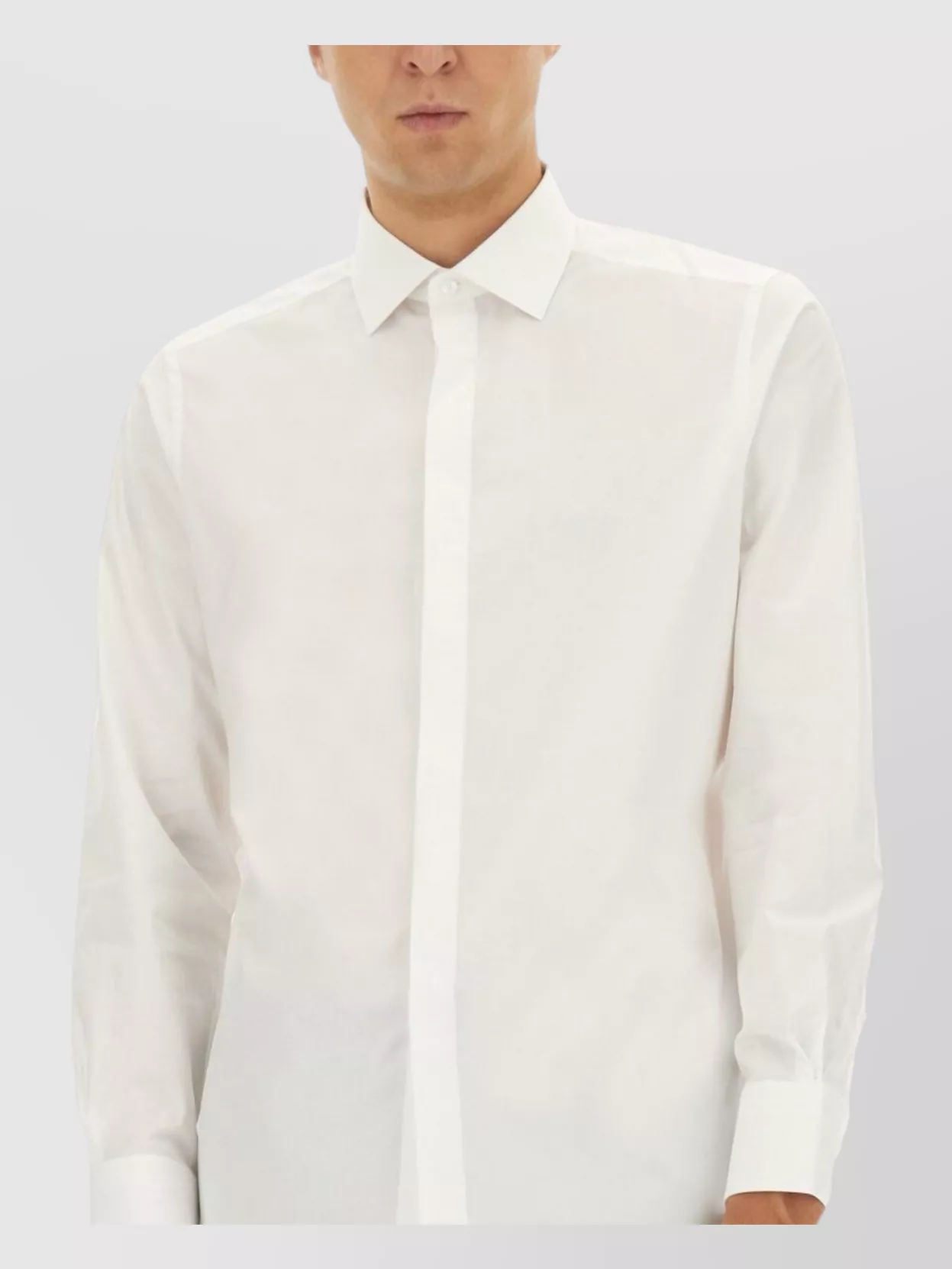 Zegna Cotton Shirt Featuring Button-Down Collar