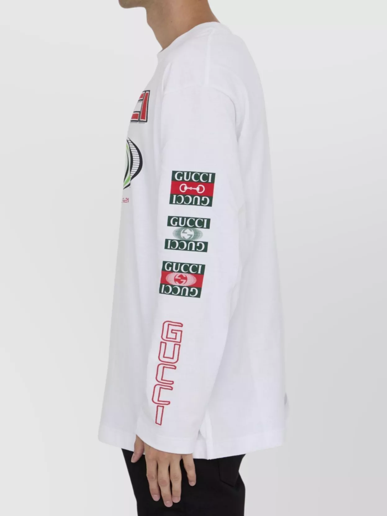 Gucci Crewneck Long-Sleeved T-Shirt Front Patch