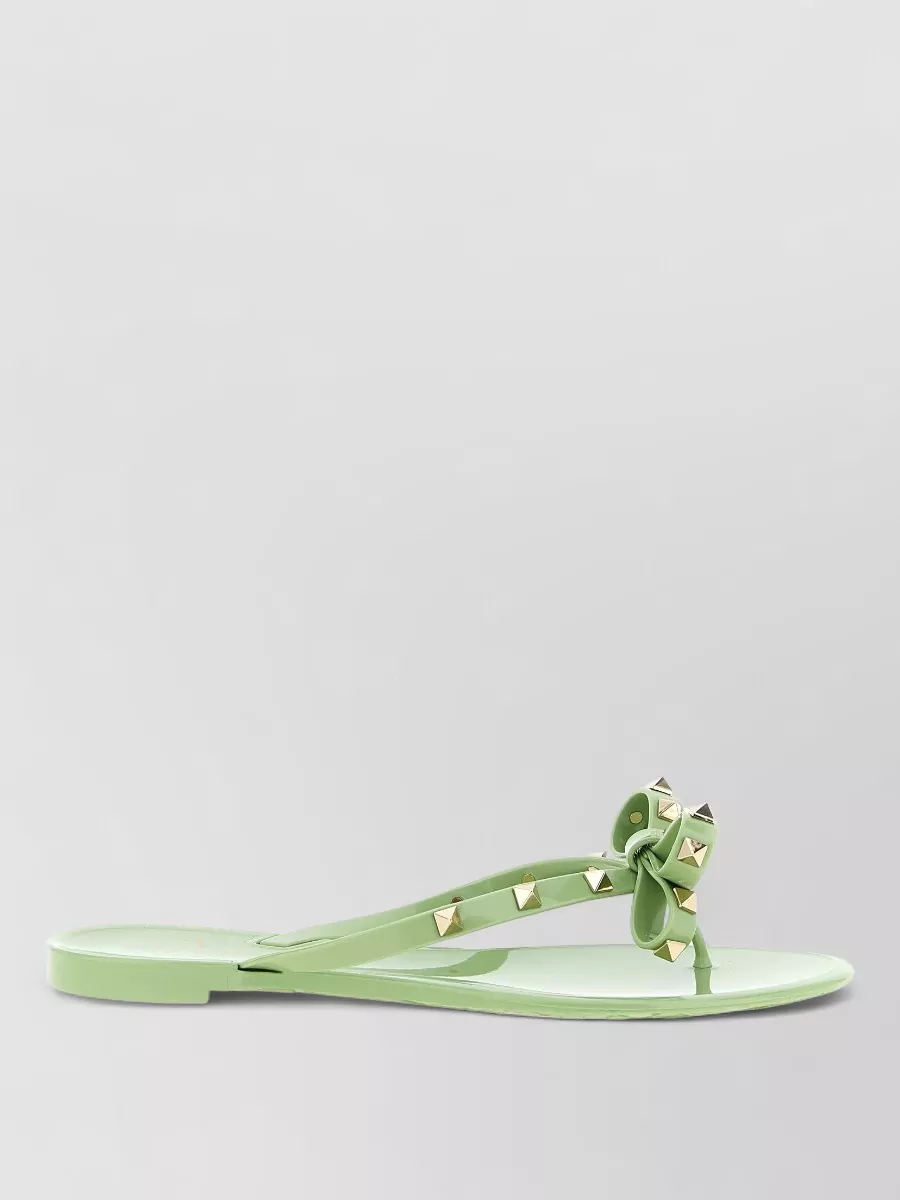Valentino Garavani Studded Bow Rubber Thong Sandals