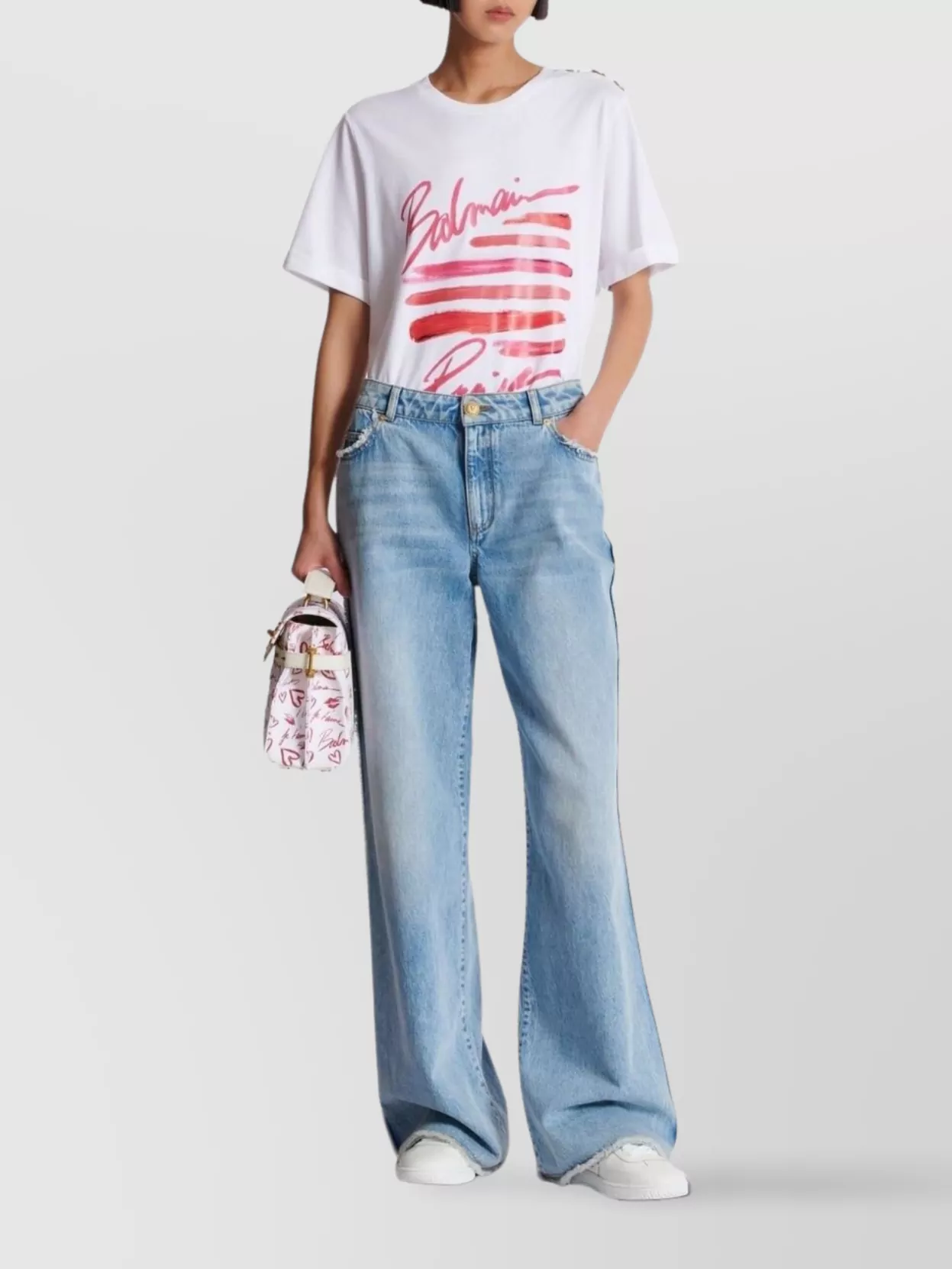 Balmain Crew Neck Top Short Sleeves