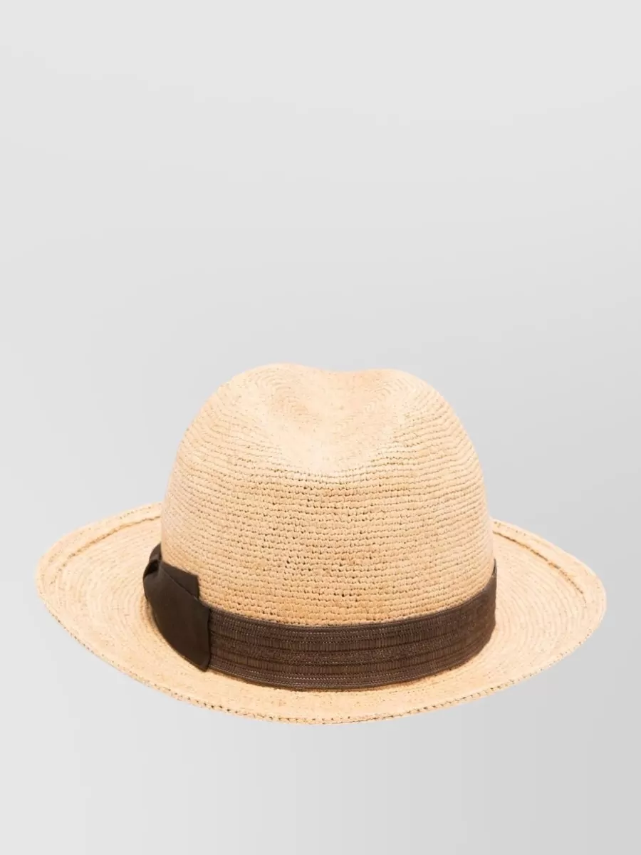 Borsalino Straw Woven Fedora Hat