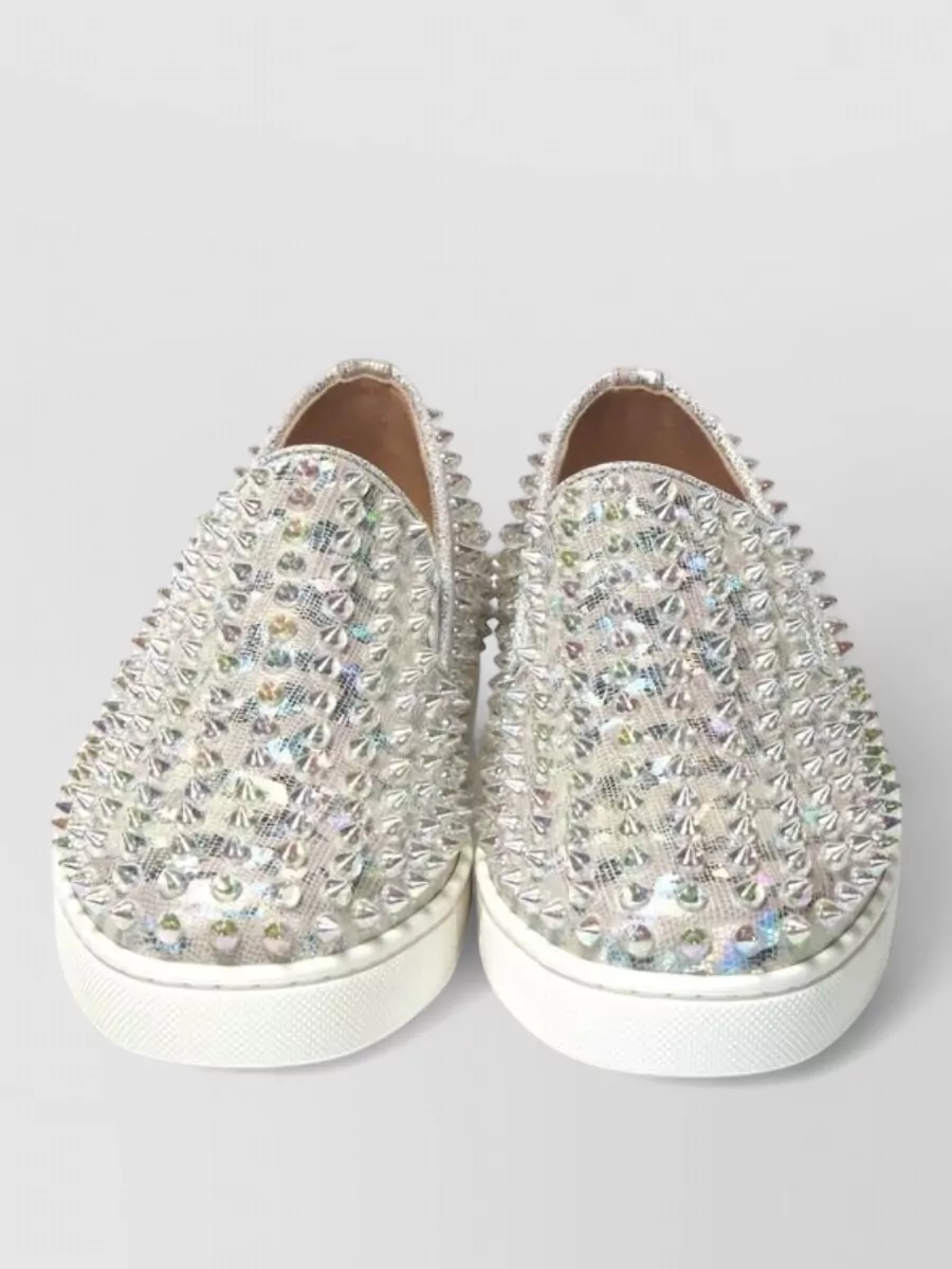 Christian Louboutin embellished leather slip-on sneakers